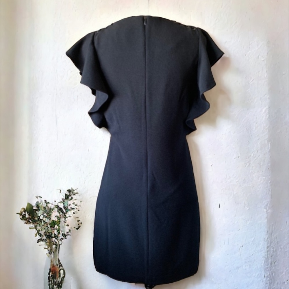 Laundry by Shelli Segal Black Lace up Shoulders Shift Dress Size 4 - Picture 10 of 15